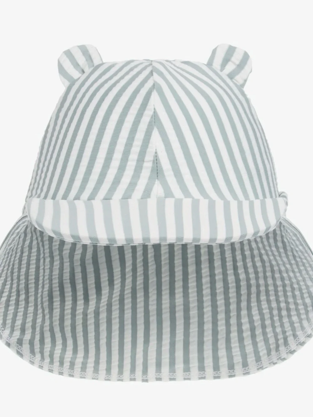 Striped Ear Detail Sun Hat for Kids - Gray & White